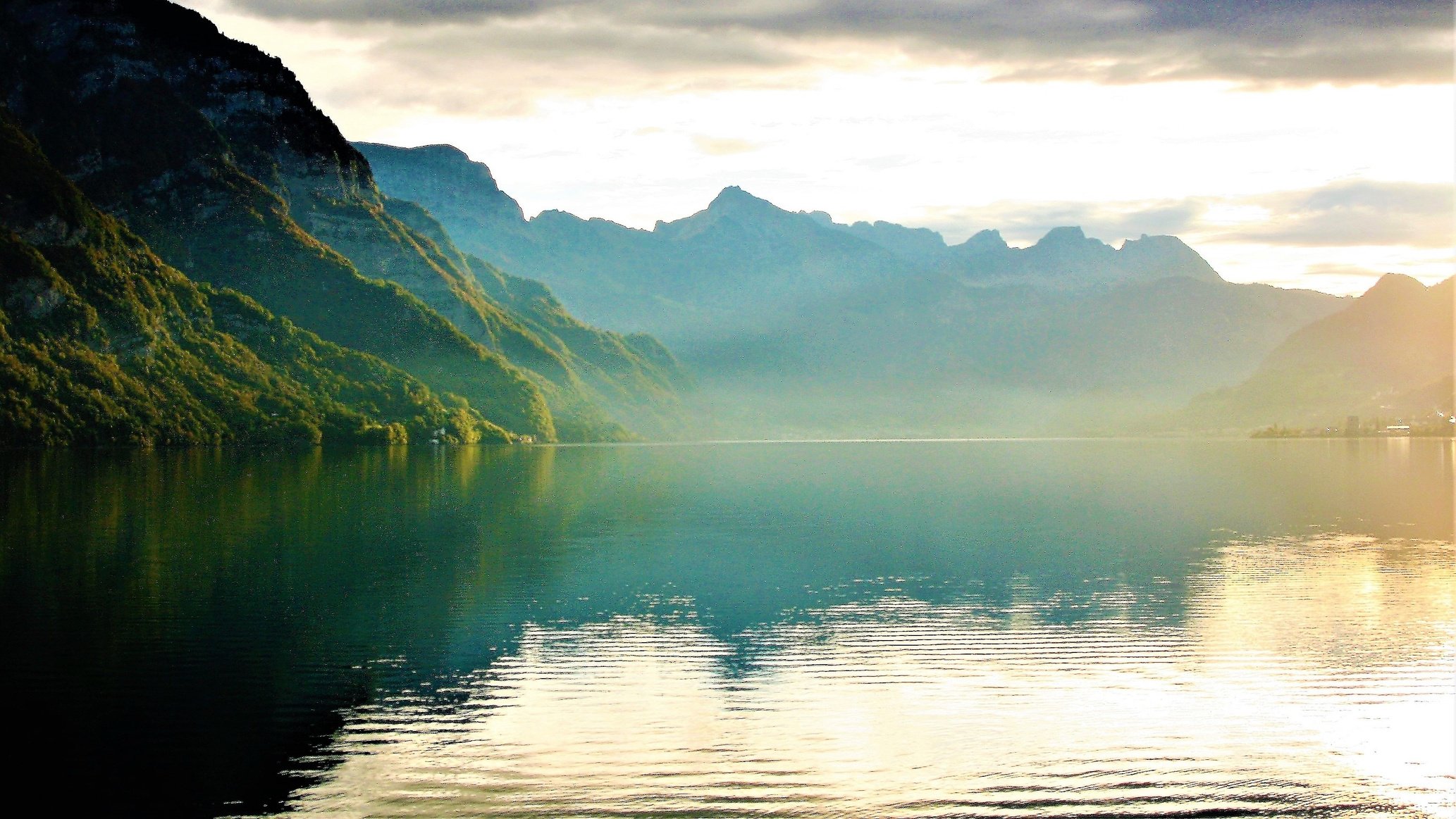 Mountains Reflected on a Lake